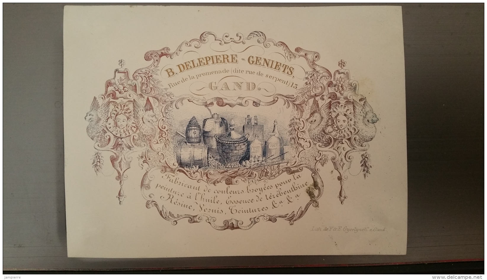 Carte Porcelaine (Porseleinkaart) - Gand (Gent) - B. Delepiere - Geniets - Rue De La Promenade, 13 - Couleurs Broyées - Gent