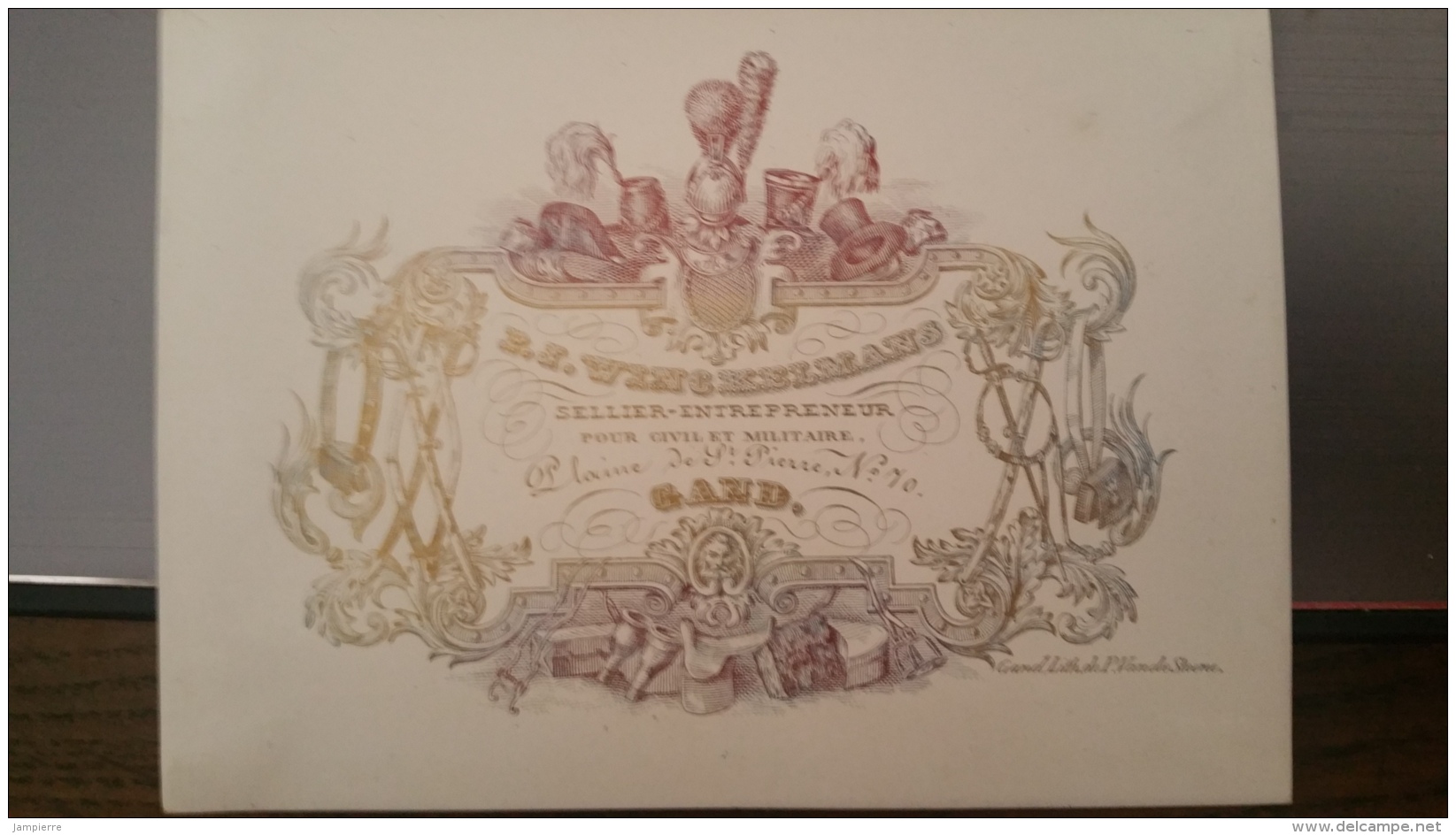 Carte Porcelaine (Porseleinkaart) - Gand (Gent) - P.J Winckelmans - Sellier Entrepreneur Pour Civil Et Militaire - Porcelaine