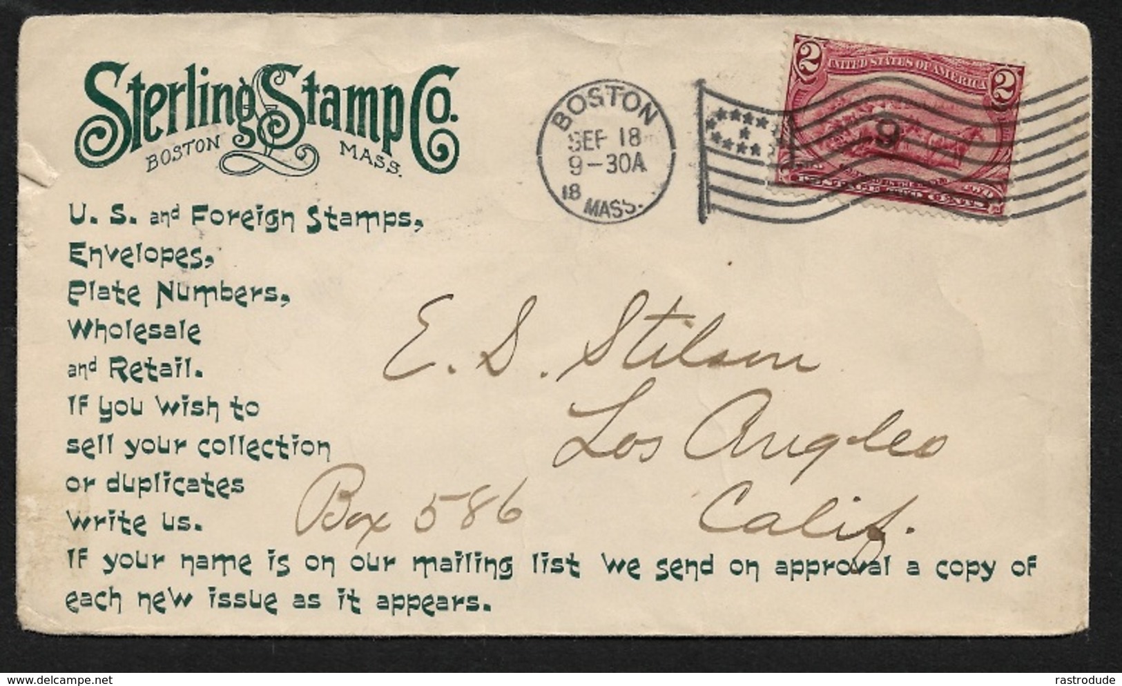 USA 1899 - Stamp Dealer Mail - Illustrated Envelope - Sterling Stamp Co - Scarce - Other & Unclassified