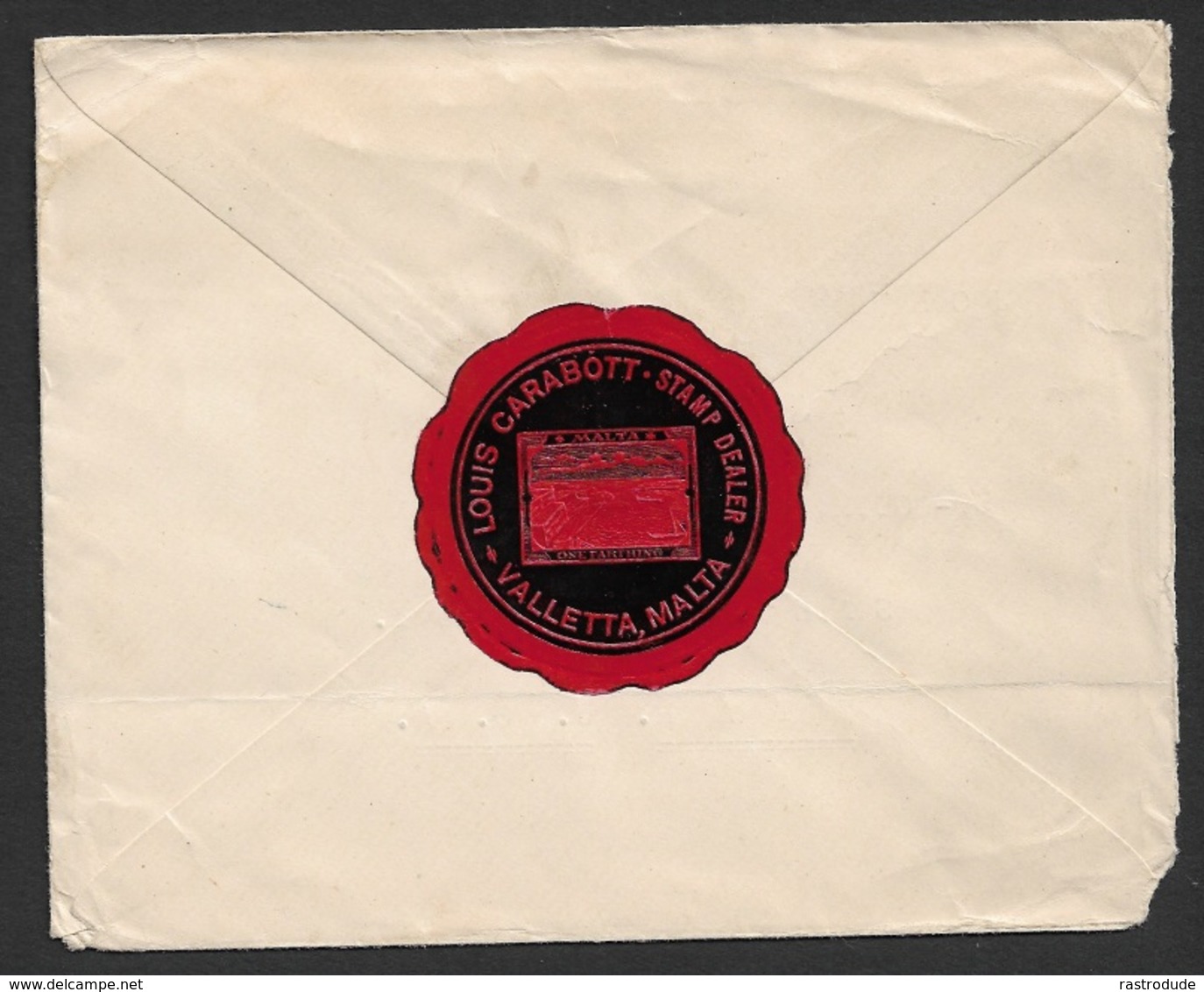 MALTA 1922 - Stamp Dealer Mail - Louis Carabott Stamp Dealer Valetta - Sent To U.S - Other & Unclassified