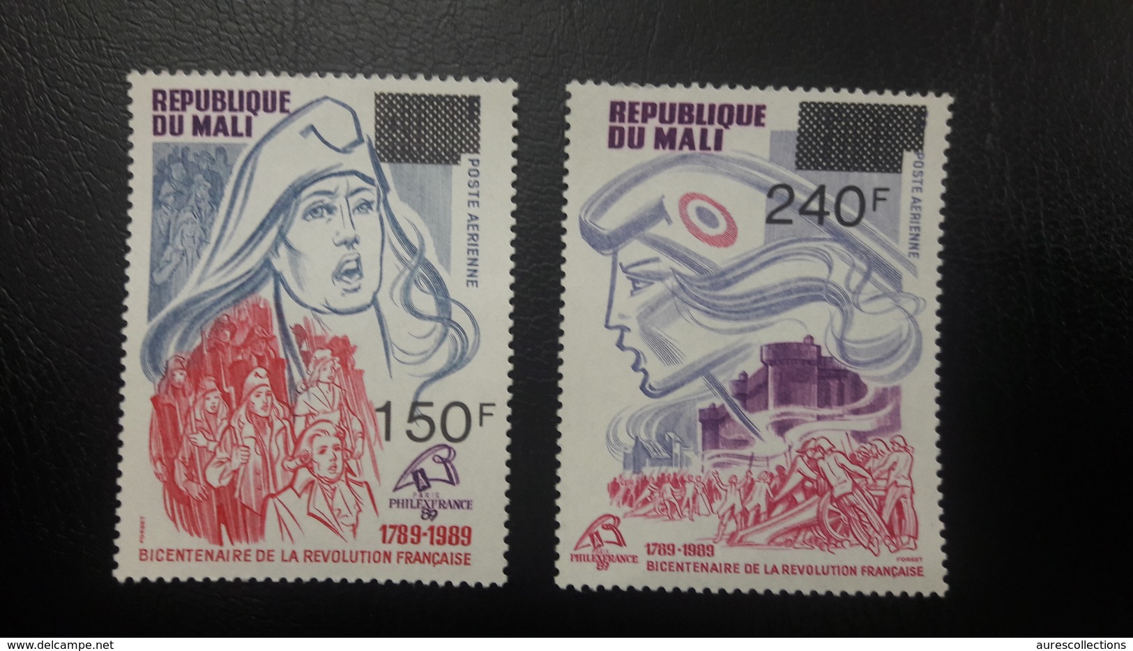 MALI 1992 ON 1989 CENTENAIRE REVOLUTION FRANCAISE FRANCE OVERPRINT OVPT SURCHARGED SURCHARGE URGENCE MNH - Mali (1959-...)
