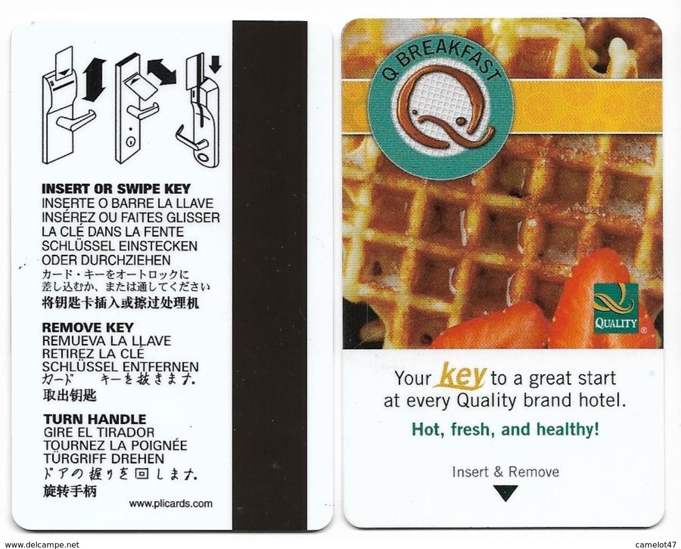 Quality Inn & Suites Hotels, U.S.A., Used Magnetic Hotel Room Key Card, # Quality-5 - Hotel Keycards