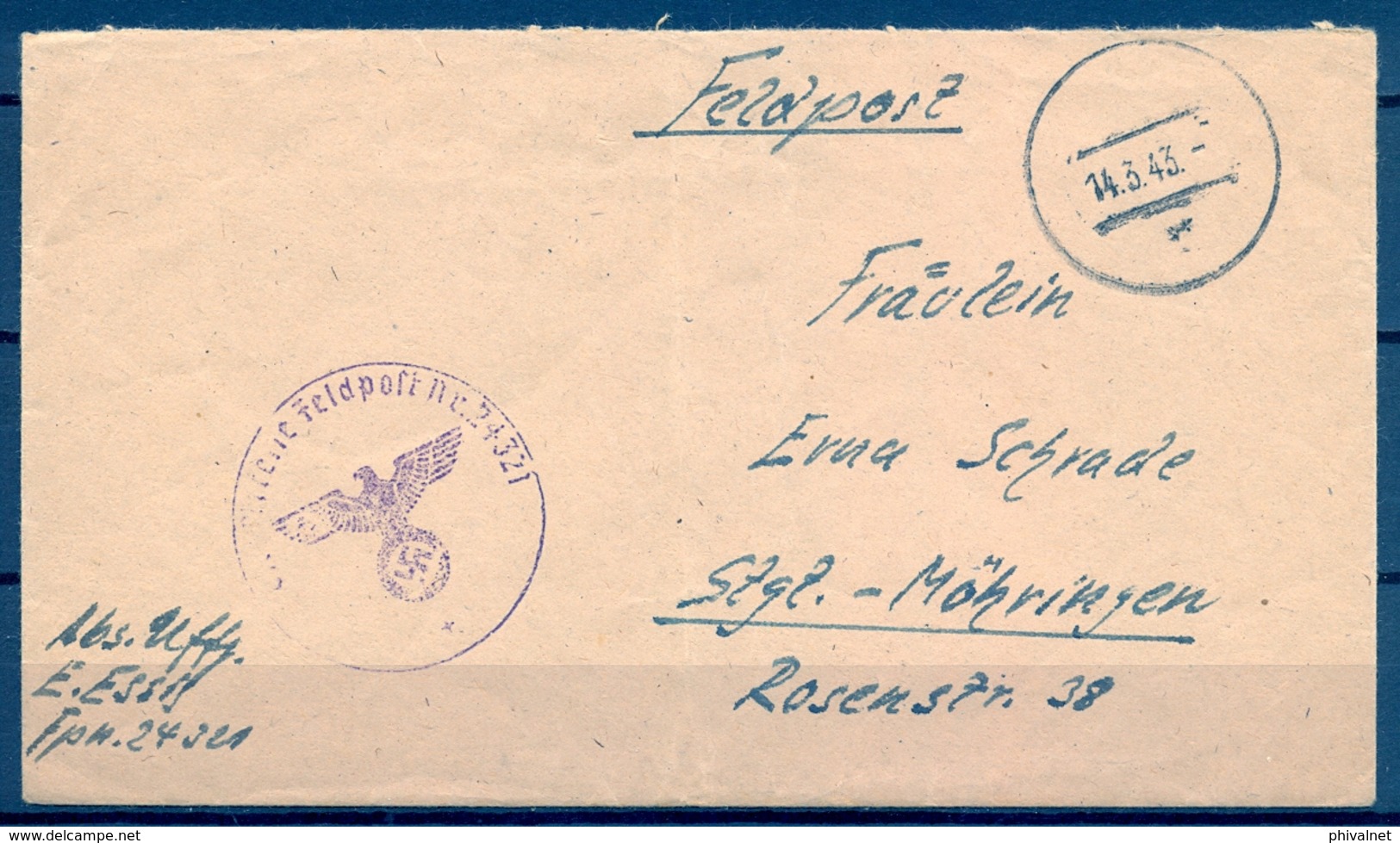 ALEMANIA , 1943 , FELDPOST , SOBRE CIRCULADO A STUTTGART - Cartas & Documentos