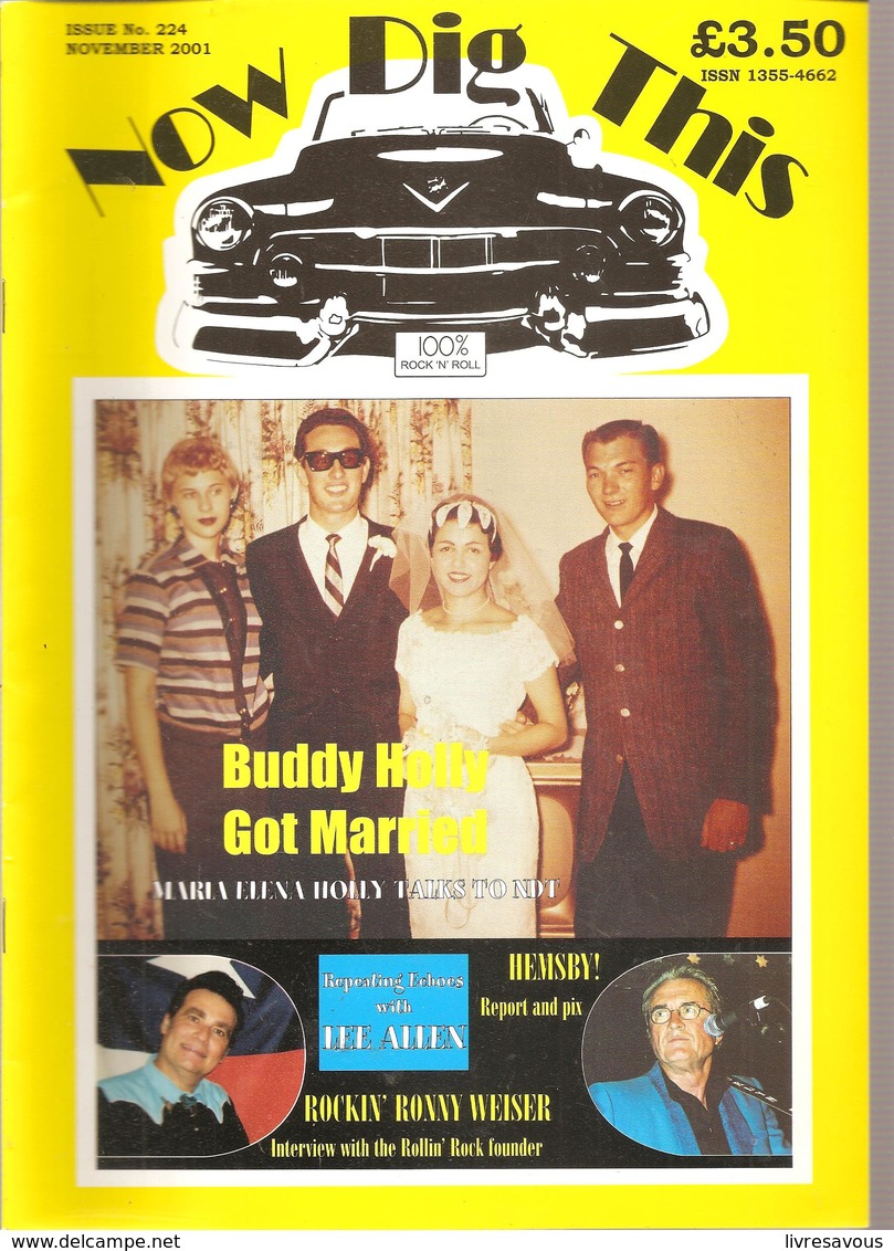 Now Dig This 100% Rock'n Roll  N°224 De Novembre 2001 Buddy Holly Got Married - Entertainment