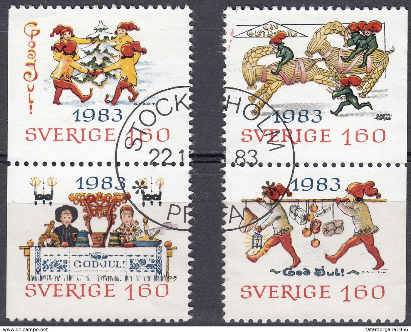 SWEDEN - SVEZIA - SVERIGE - 1983 - Seria Completa Obliterata Yvert 1240/1243; 4 Valori In Due Paia. - Oblitérés