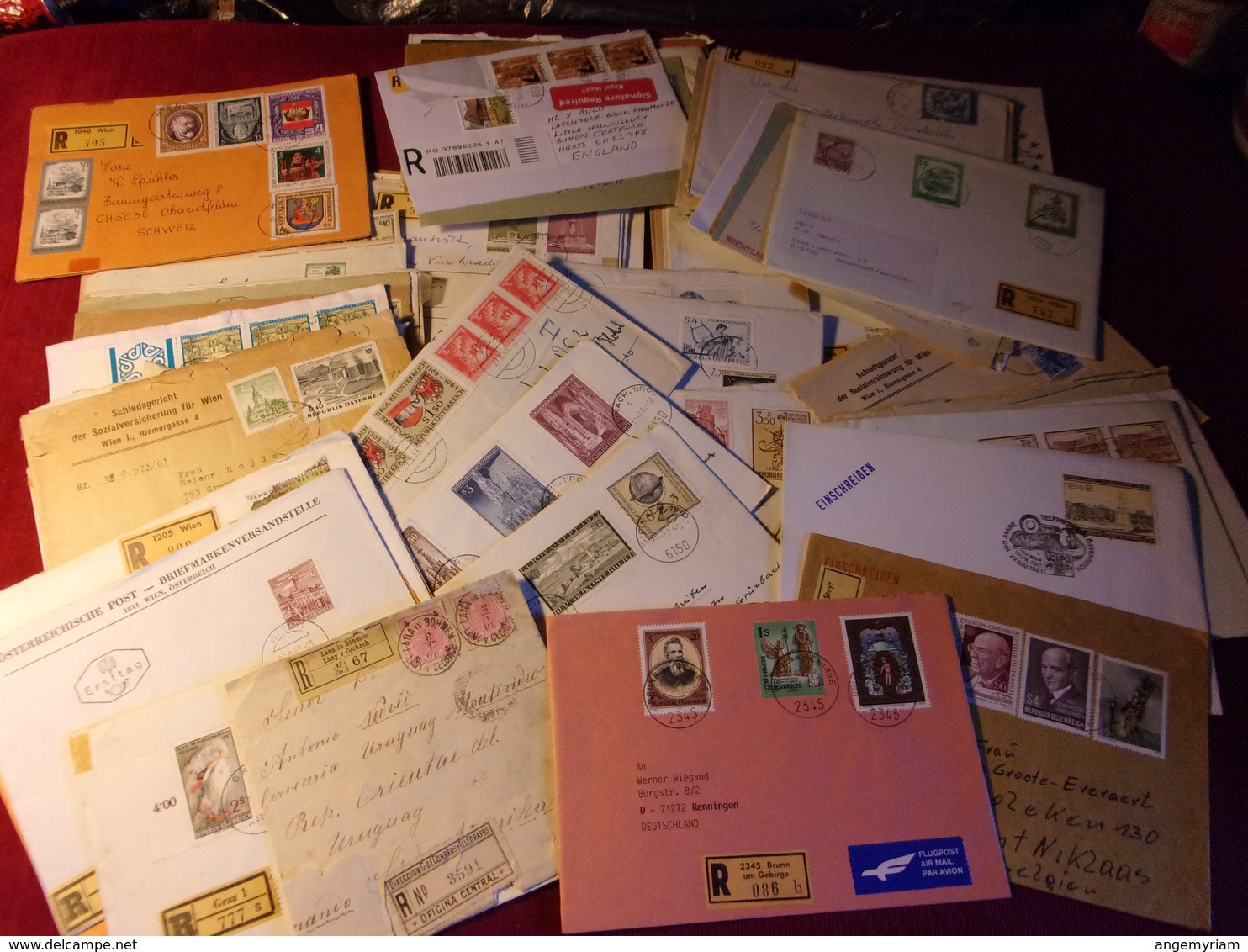 LOT DE 80 'ENVELOPPES   RECOMMANDE  D'AUTRICHE  / REPUBLIK OSTERREICH - Collections