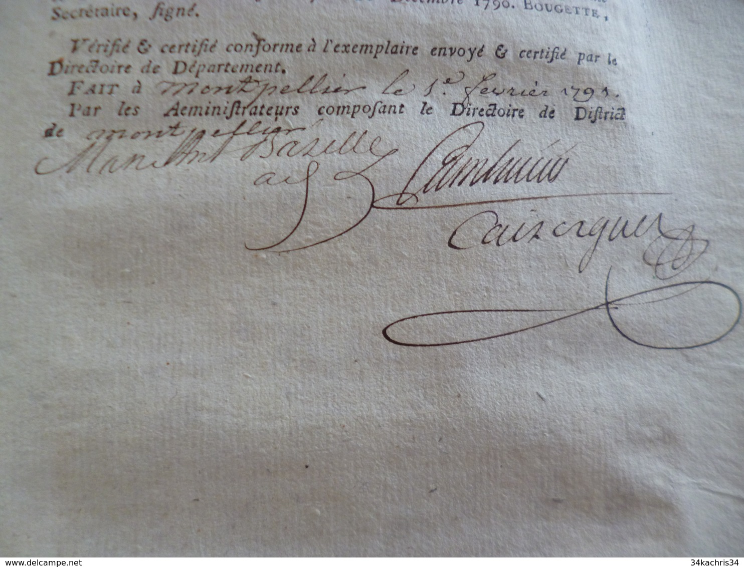 Sur Loi Du 10/12/1790 Juges De Paix Justice Autographe Cambacérès Montpellier - Autres & Non Classés