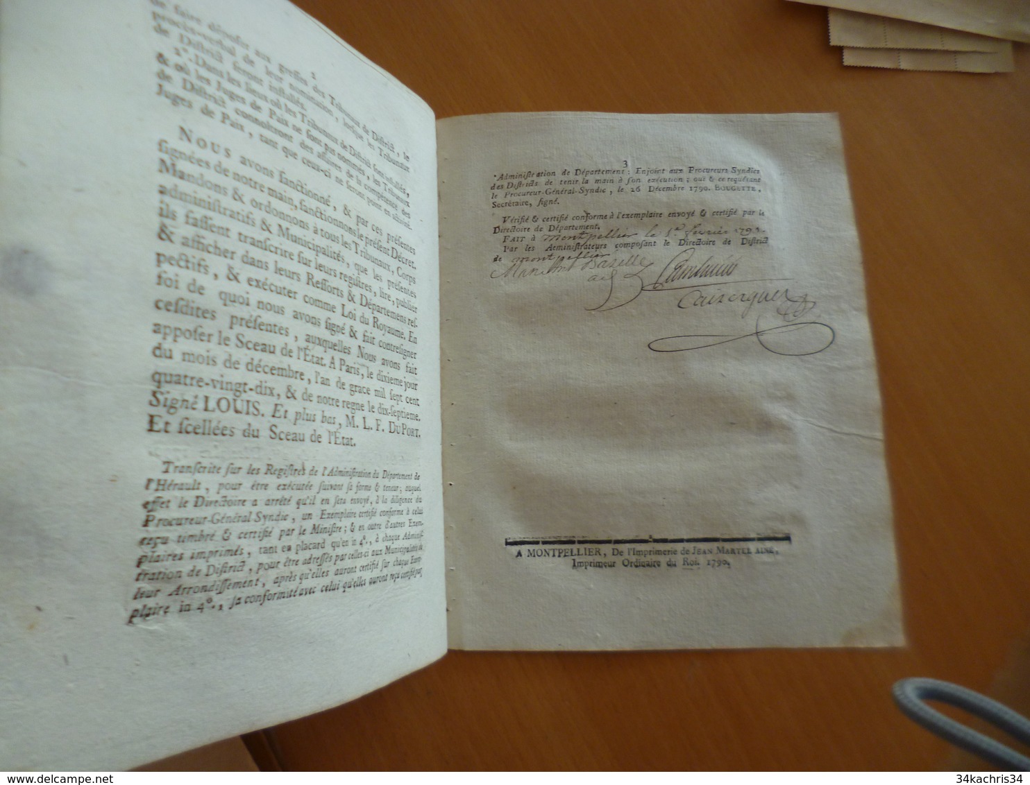 Sur Loi Du 10/12/1790 Juges De Paix Justice Autographe Cambacérès Montpellier - Autres & Non Classés