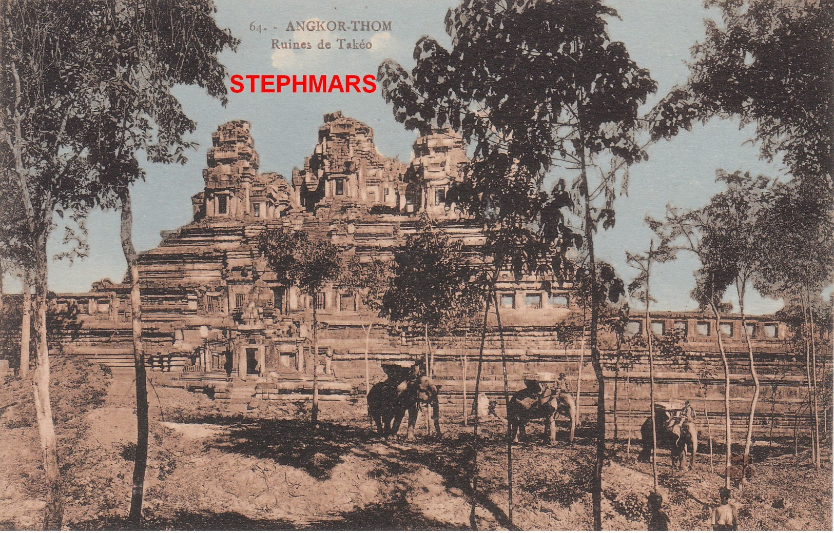 CPA : N°64 - CAMBODGE - ANGKOR THOM - RUINES DE TAKÉO - édition ? - Cambodia