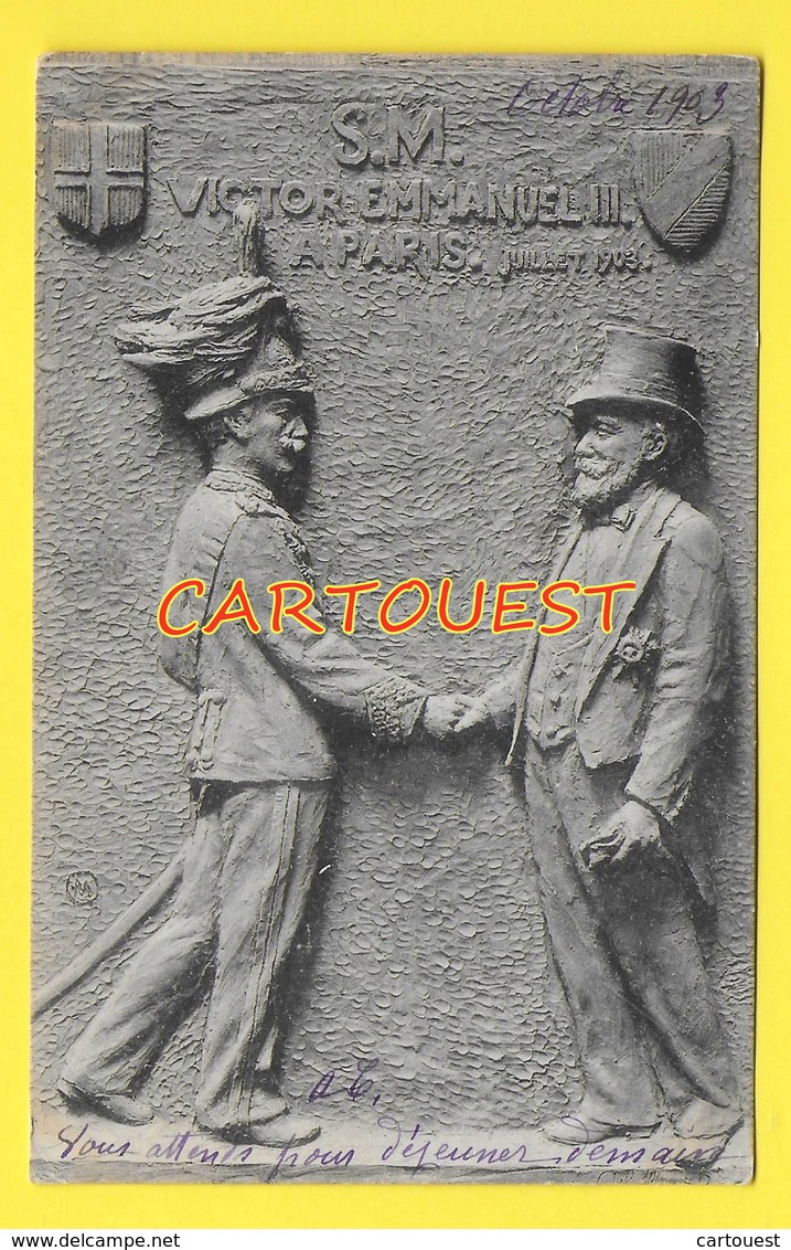 CPA ֎ 1903 VISITE à PARIS De VICTOR-EMMANUEL III D' ITALIE Reçu Par EMILE LOUBET ֎ - Evènements