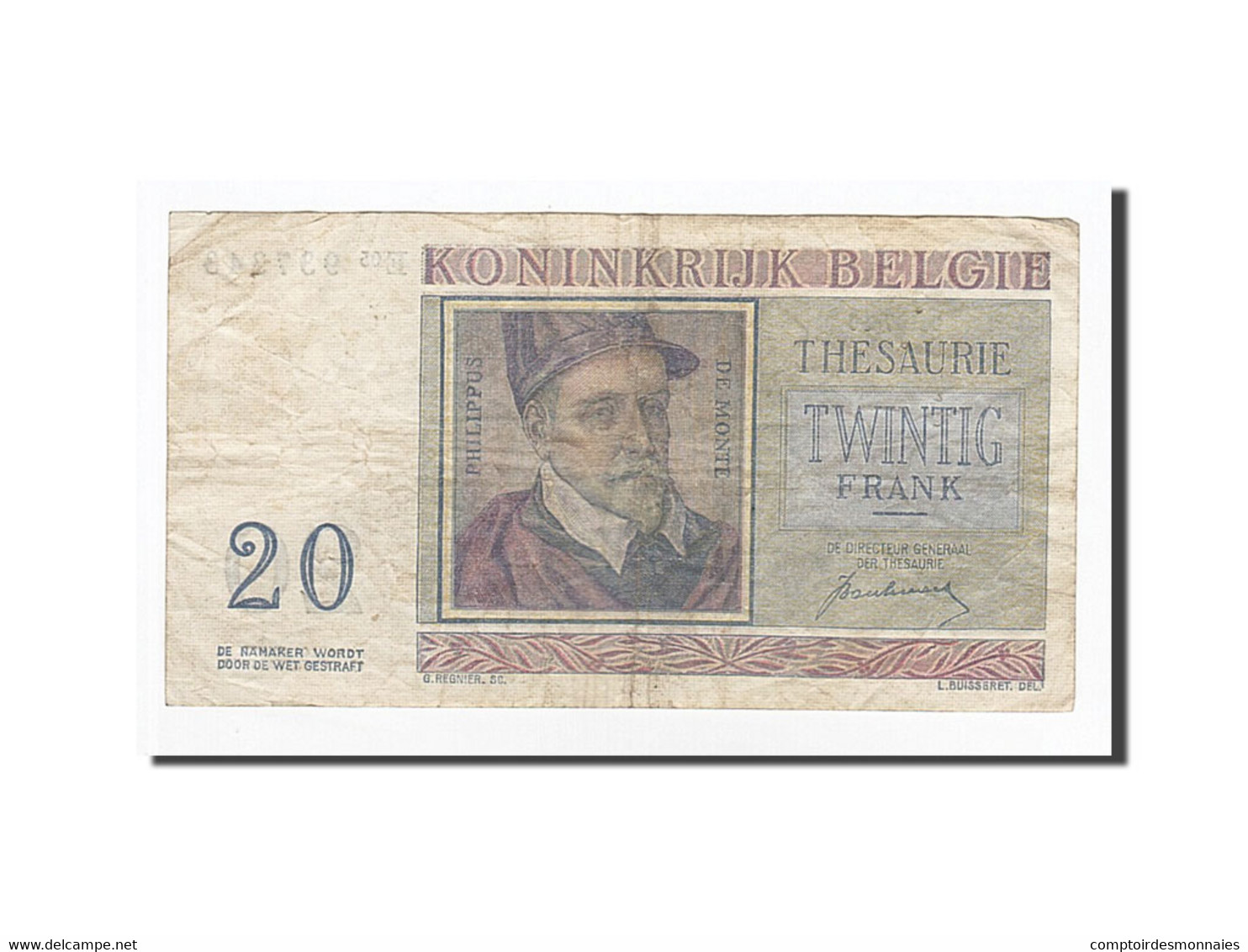 Billet, Belgique, 20 Francs, 1950-07-01, KM:132a, TTB - 20 Francs