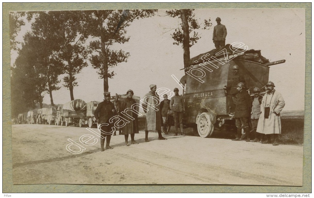Guerre De 1914-18 . Aisne . Un Convoi . Atelier De C. A. - Guerra, Militari