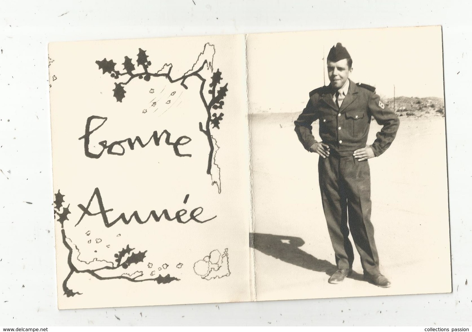 Carte De Voeux 4 Pages , Militaria ,militaire , BONNE ANNEE - Personnages