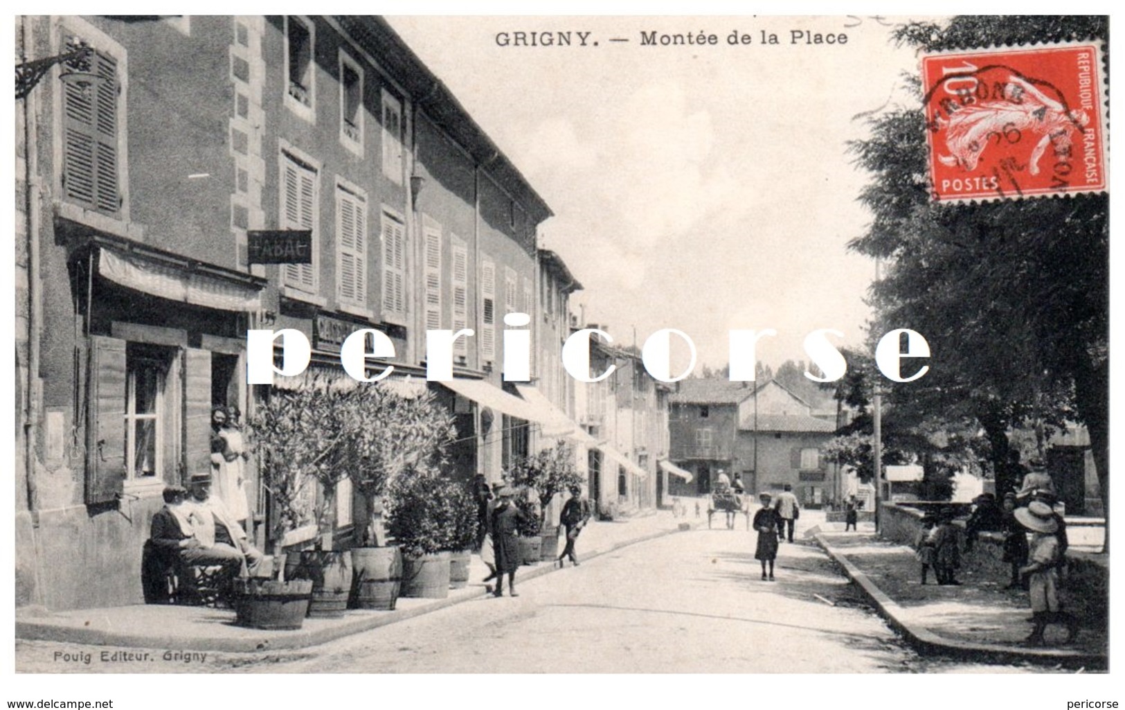 69  Grigny  Café Gervais  , Montée De La Place - Grigny