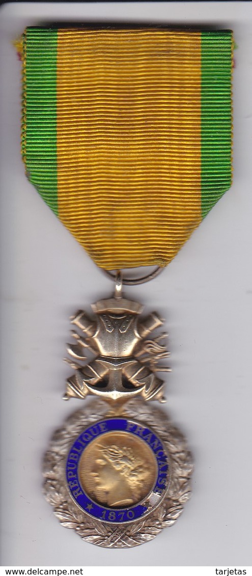 MEDALLA ORIGINAL DE LA REPUBLIQUE FRANÇAISE DEL AÑO 1870 - VALEUR ET DISCIPLINE - Antes De 1871