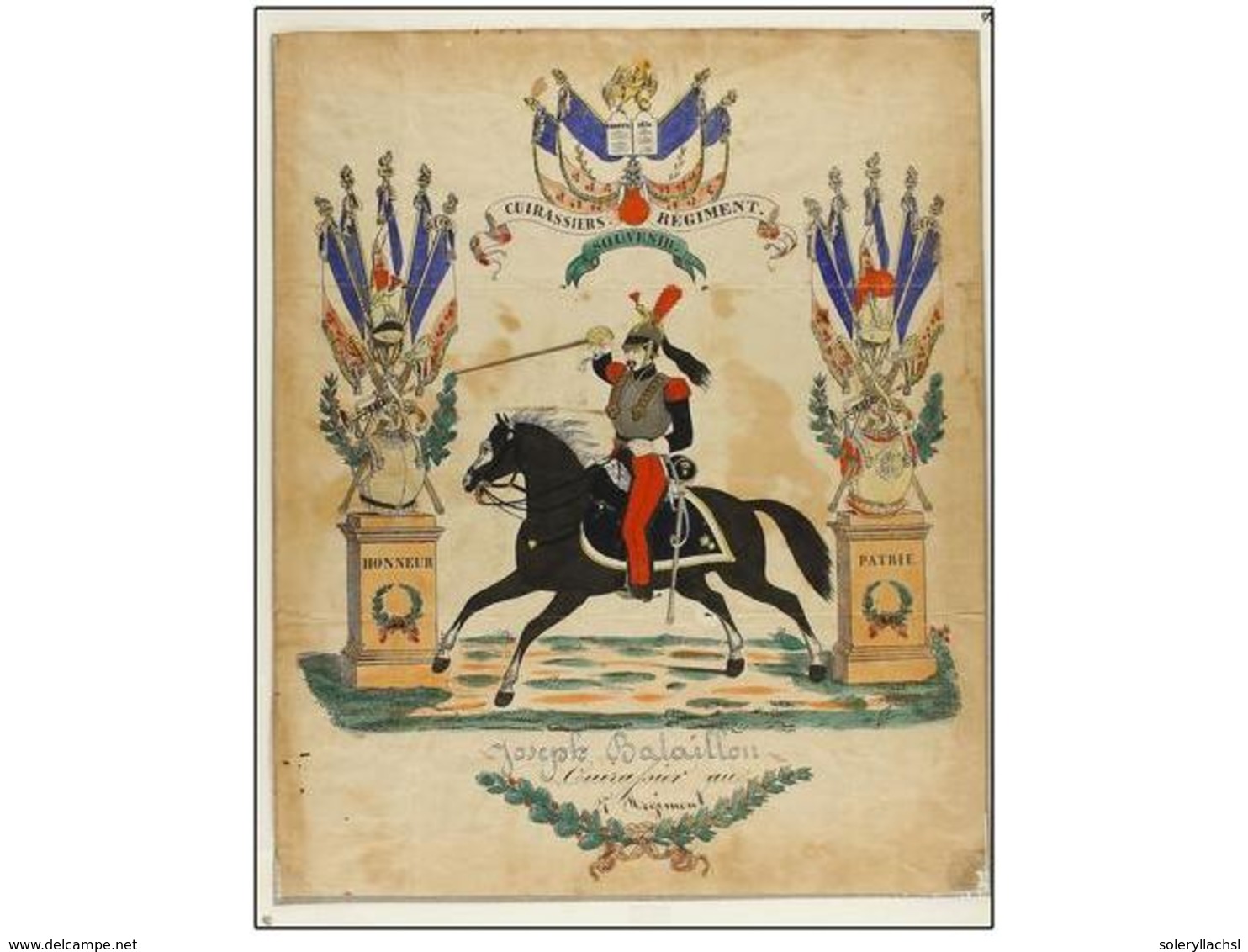 235 FRANCIA. 1847. MEAUX A ST. LAURENT DE CHAMOUSSES. Carta De Un Soldado 'Cuirassier Cu 7º Regiment', Espectacular Ilus - Other & Unclassified