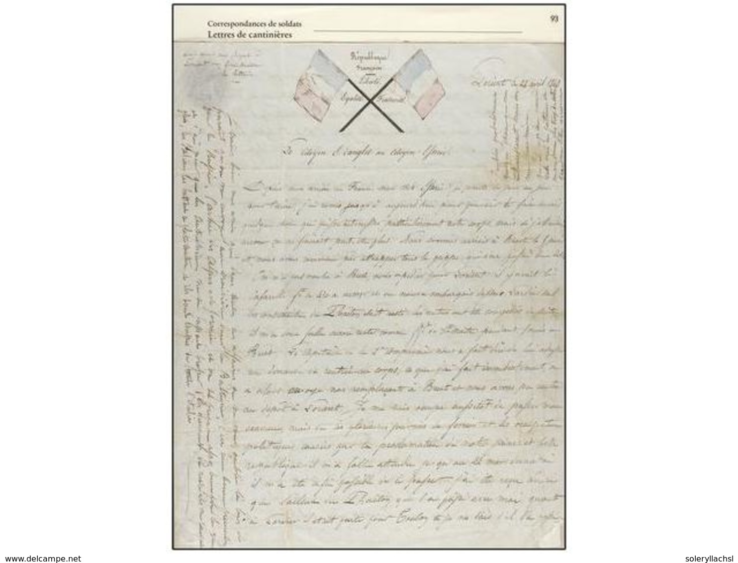 236 FRANCIA. 1848. L'ORIENT A TAHITI. Carta De Un Marinero De Vuelta A Francia Después De La Proclamación De La II Repúb - Autres & Non Classés