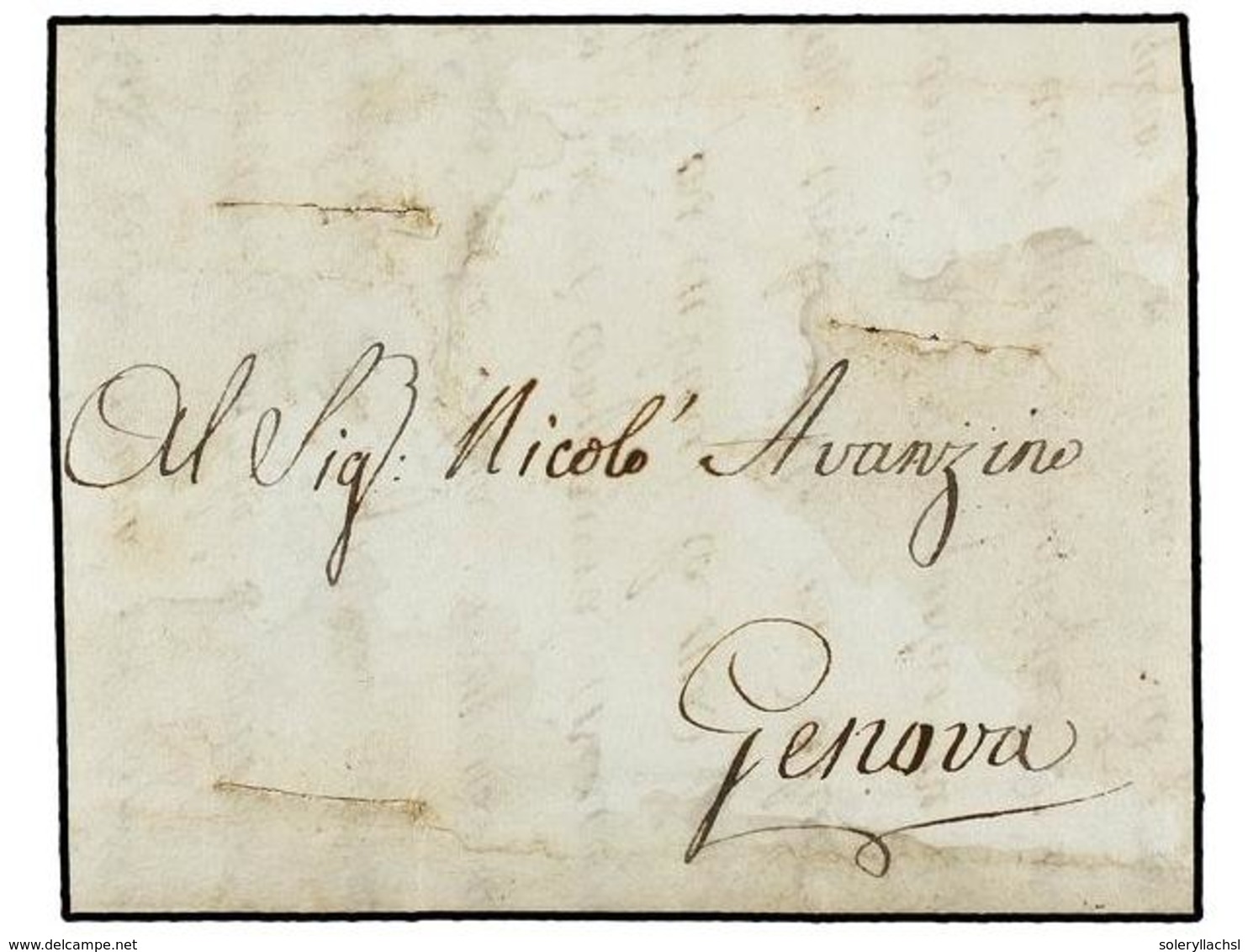 394 ARGELIA. 1795 (6 Diciembre). BONA (Bóne En Francés, Argelia, Cerca De La Frontera Con Tunez) A GENOVA. Carta Complet - Sonstige & Ohne Zuordnung