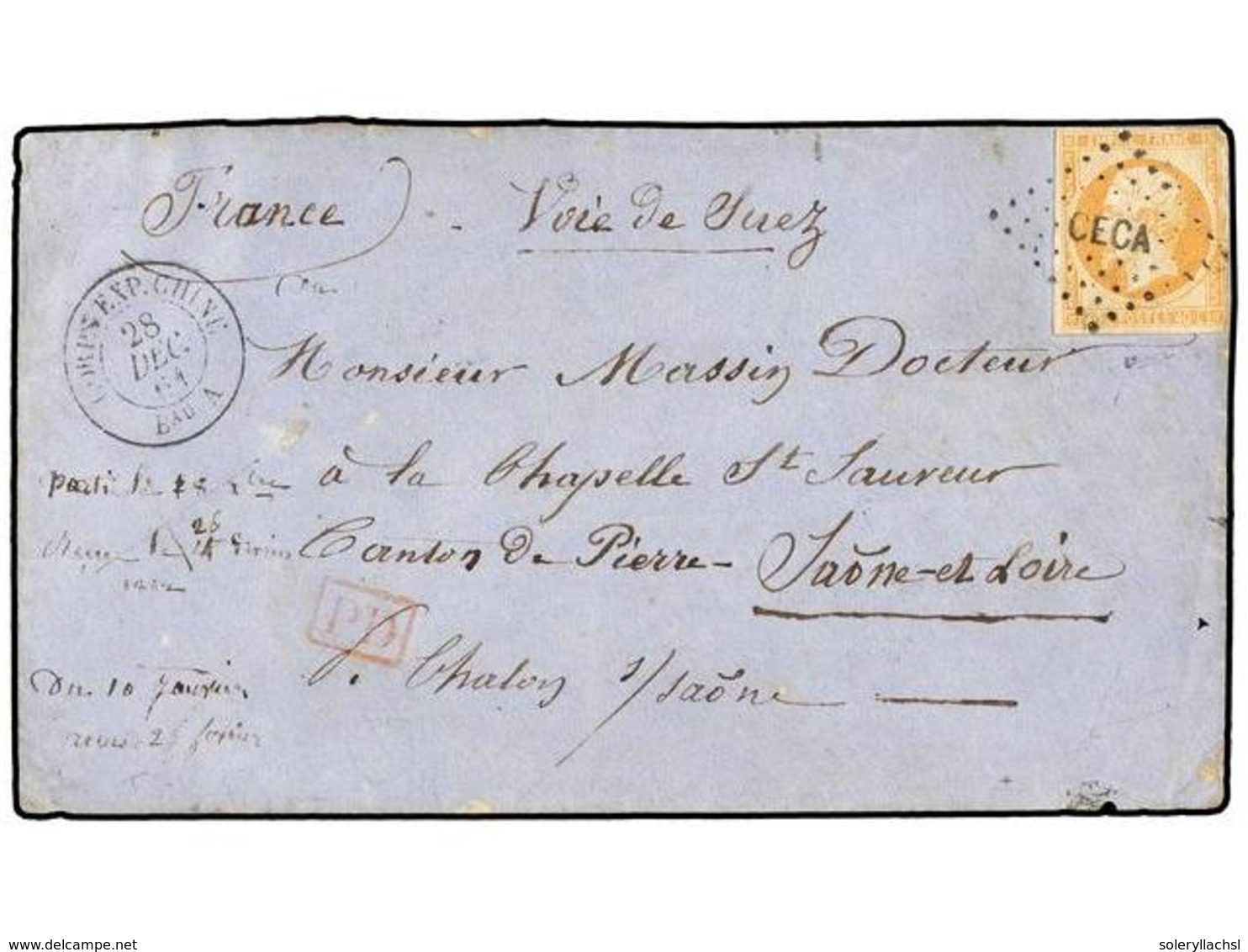 416 INDOCHINA. 1861 (28 December). <B>CAMPAÑA FRANCO ESPAÑOLA EN COCHINCHINA 1858-62. </B> DAN-HAM (Da-Nang. Touranne) A - Autres & Non Classés