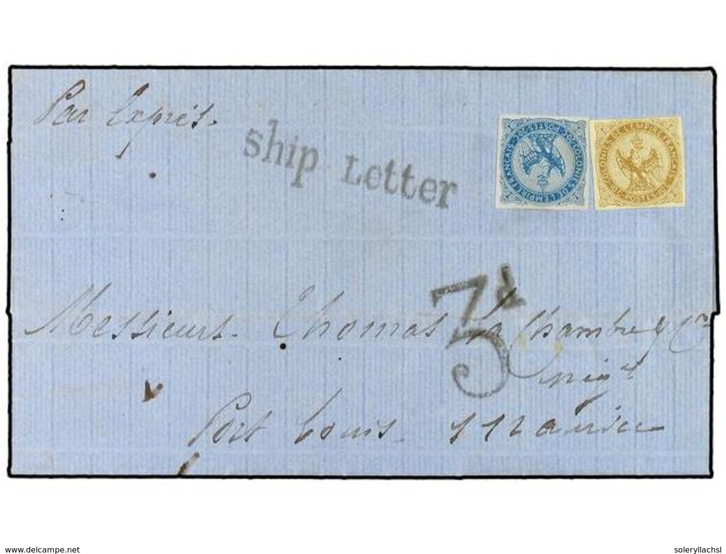 445 REUNION. 1868. ST. DENIS To PORT LOUIS. Entire Letter To PORT LOUIS Endorsed 'per Express' Franked By Uncancelled 18 - Autres & Non Classés
