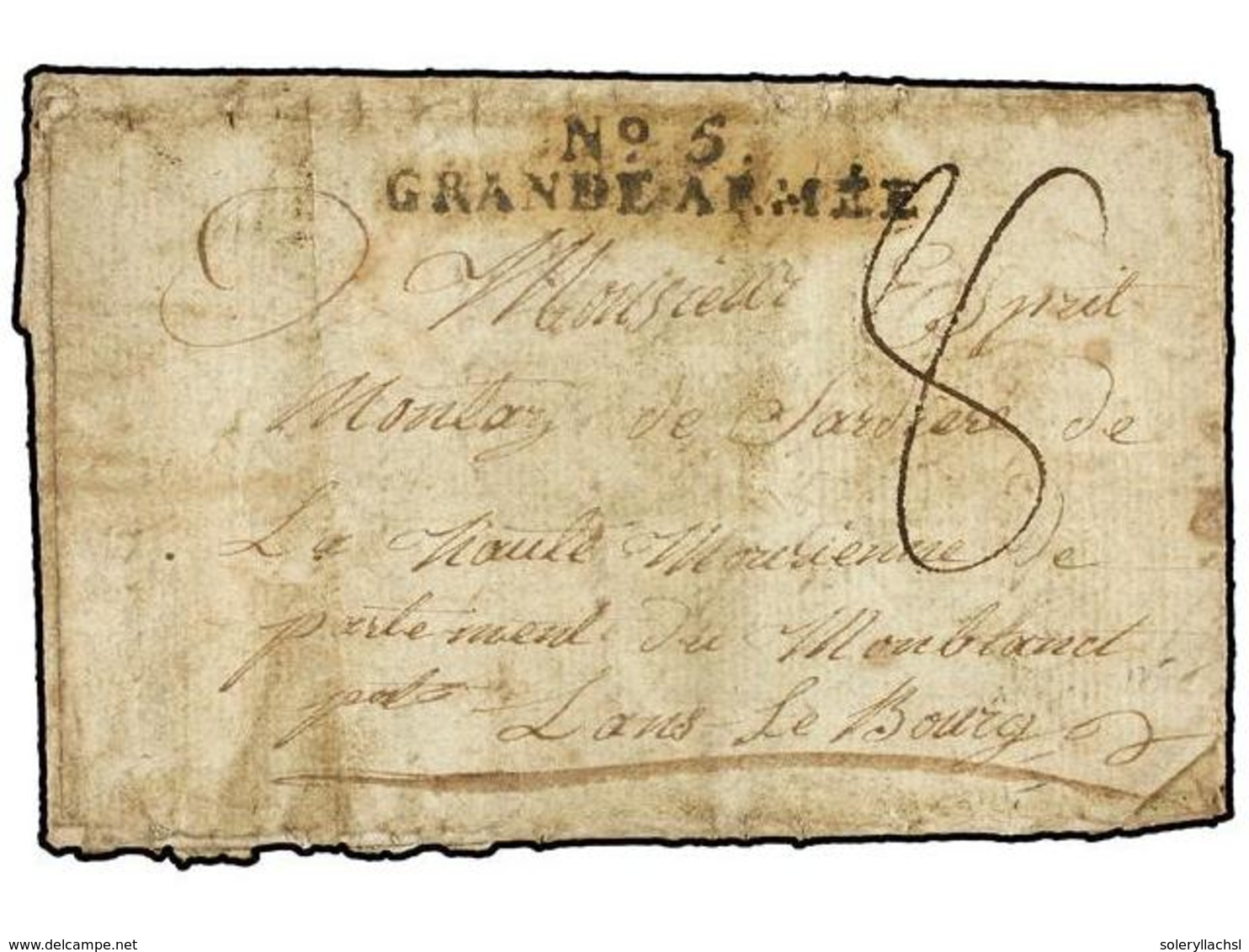 463 ALEMANIA. 1808 (April 8). Entire Letter Without Origen To FRANCE. <B>Nº 5/GRANDE ARMEE</B> Mark. - Andere & Zonder Classificatie