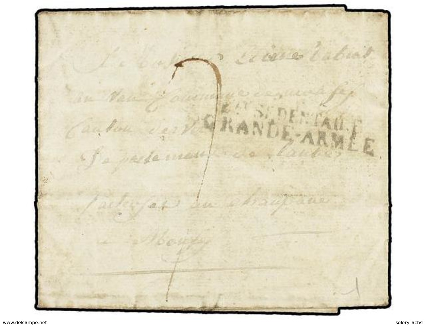 465 ALEMANIA. 1813 (Sept. 8). MAYENCE (Germany) To FRANCE. Entire Letter With <B>BAU SEDENTAIRE/GRANDE-ARMEE</B> Mark. - Sonstige & Ohne Zuordnung