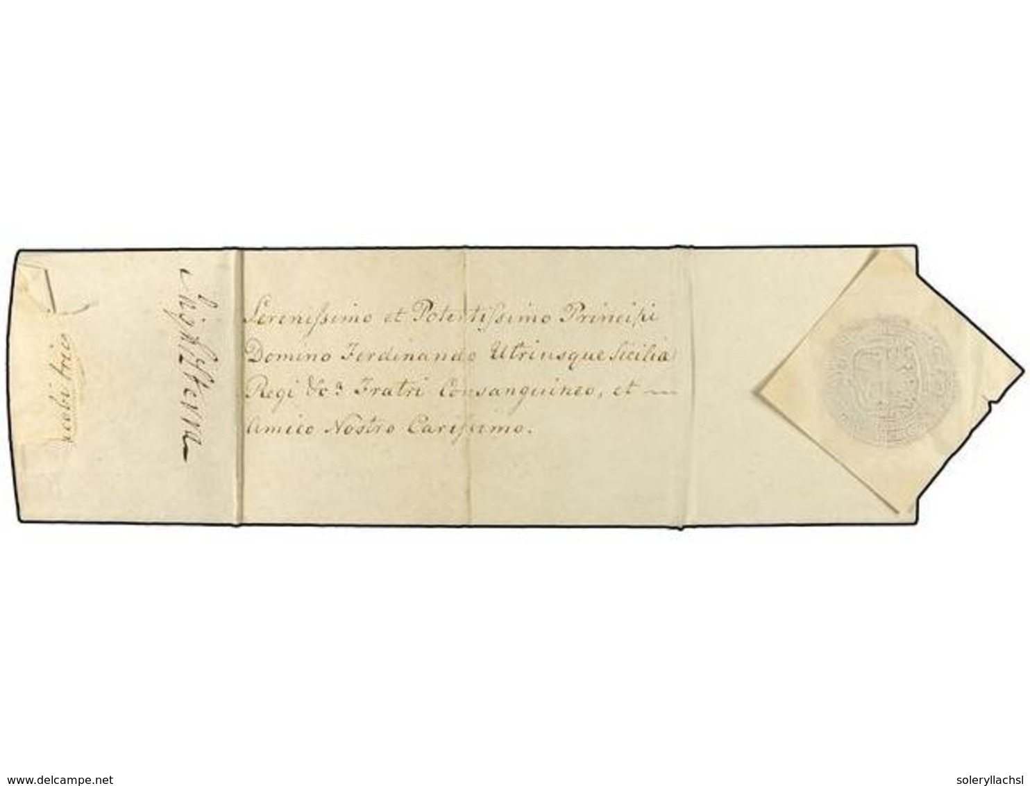 476 GRAN BRETAÑA. 1792 (June 10). Entire Autographed Letter To Principi Domino Ferdinando Utriuesque Sicilia Regi, With  - Other & Unclassified