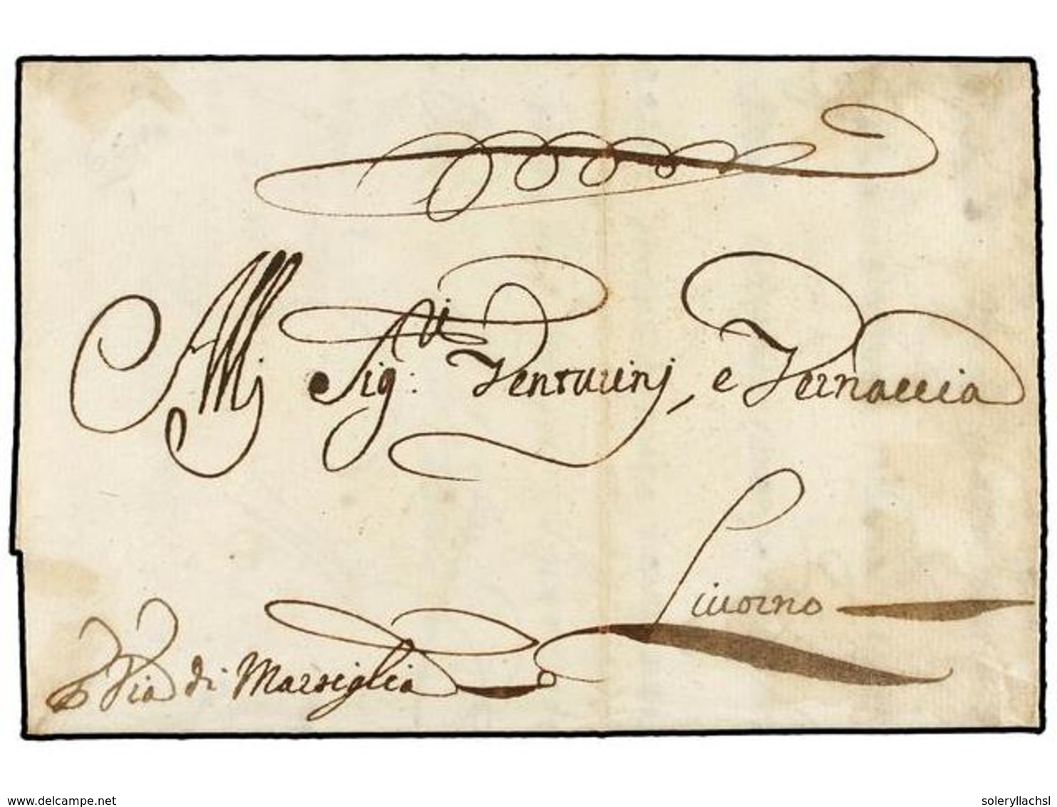 506 CHIPRE. 1690. Entire Letter Datalined <I>'Ca. (Candia) 11 Marzo 1690'</I> To LIVORNO (Italy). Enclosed <I>'via Di Ma - Andere & Zonder Classificatie