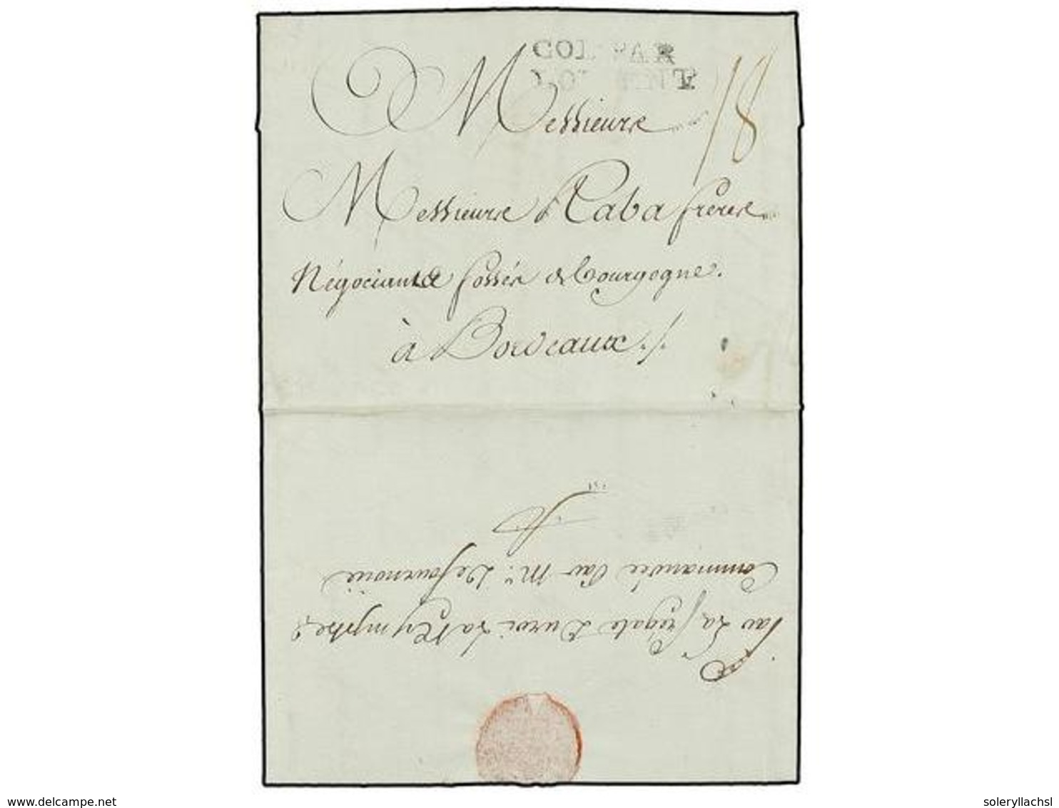 568 MAURICIO. 1790 (September 18). ISLE DE FRANCE To BORDEAUX. Entire Letter With <B>COL. PAR/L'ORIENT</B> Entry Mark (S - Other & Unclassified