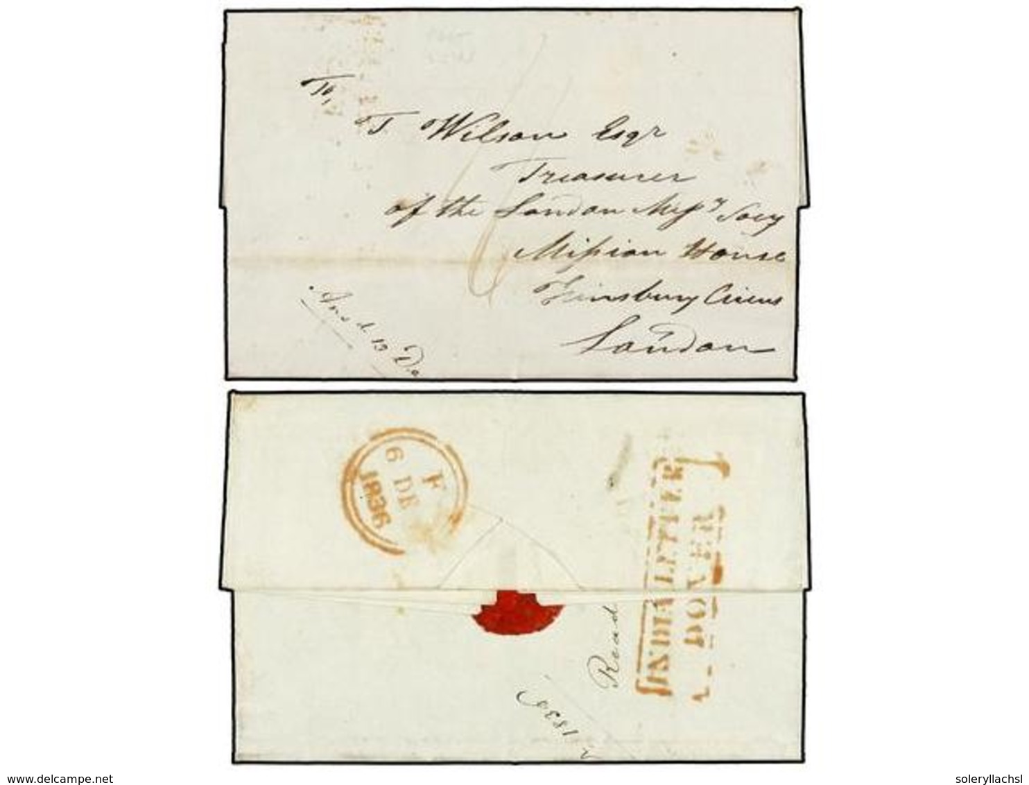 584 MAURICIO. 1836. PORT LOUIS To LONDON. Entire Letter, Text On The Accounts Of The Missionaries In Madagascar. On Reve - Andere & Zonder Classificatie