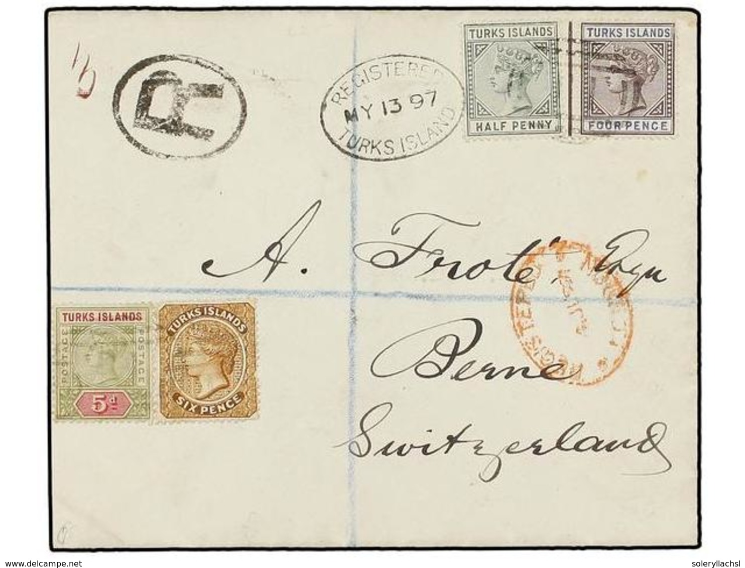 642 TURQUIA. Sg.53, 59, 71, 72. 1897. TURKS To BERNE (Switzerland).<B> 1/2 D., 4 D., 5 D.</B> And <B>6 P.</B> Stamps Sen - Altri & Non Classificati