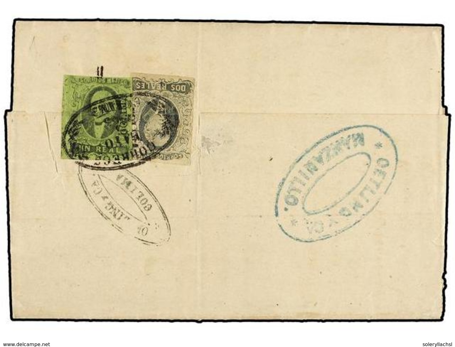 711 MEXICO. Sc.7, 8. 1863 (26 Febrero). BAYONA (Francia) A GUADALAJARA (México). Carta Completa Encaminada Hasta MANZANI - Other & Unclassified