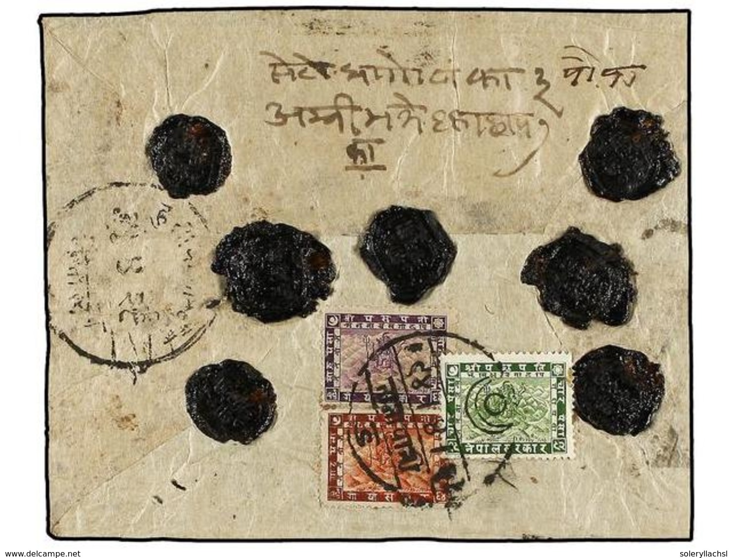 746 NEPAL. Mi.23, 24, 47. 1937 (July). TATAPANI To KATHMANDU. Registered Double-weight Cover Bearing An Unusual Mixed Fr - Other & Unclassified