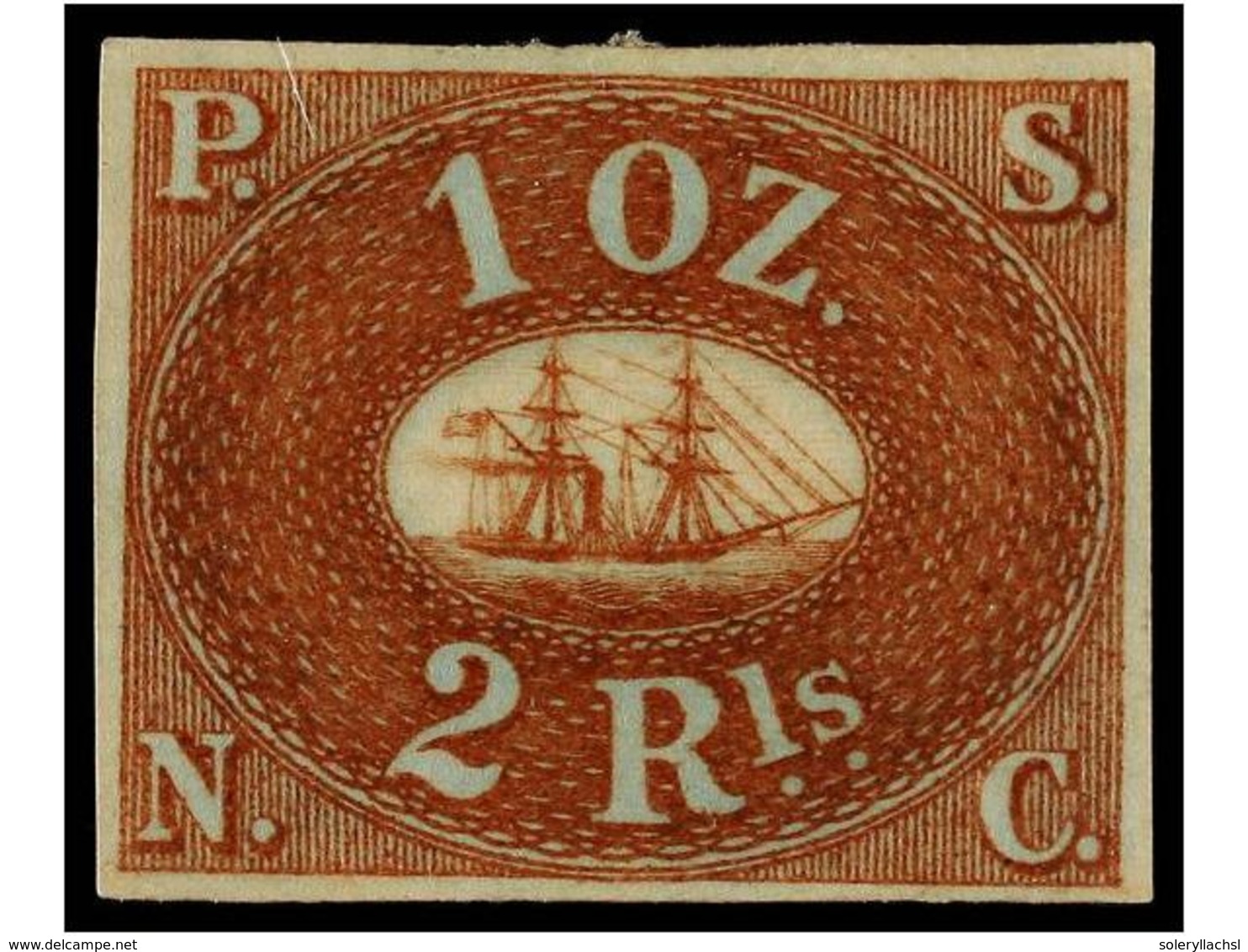 765 * PERU. Sc.2. 1857. <B>2 Reales</B> Castaño Rojo. Excelente Color Y Márgenes. MUY RARO Y De LUJO. Cert. BEHR. - Autres & Non Classés