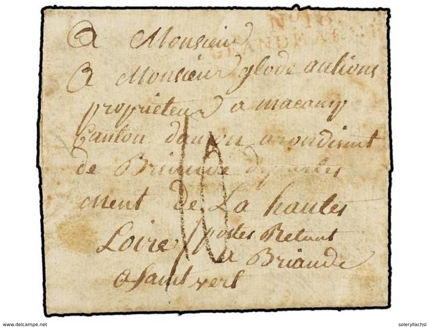 819 POLONIA. 1808 (July 25). BRIEG (Bryeg. Poland) To FRANCE. Entire Letter With Red <B>Nº 18/GRANDE ARMEE</B> Mark. - Sonstige & Ohne Zuordnung