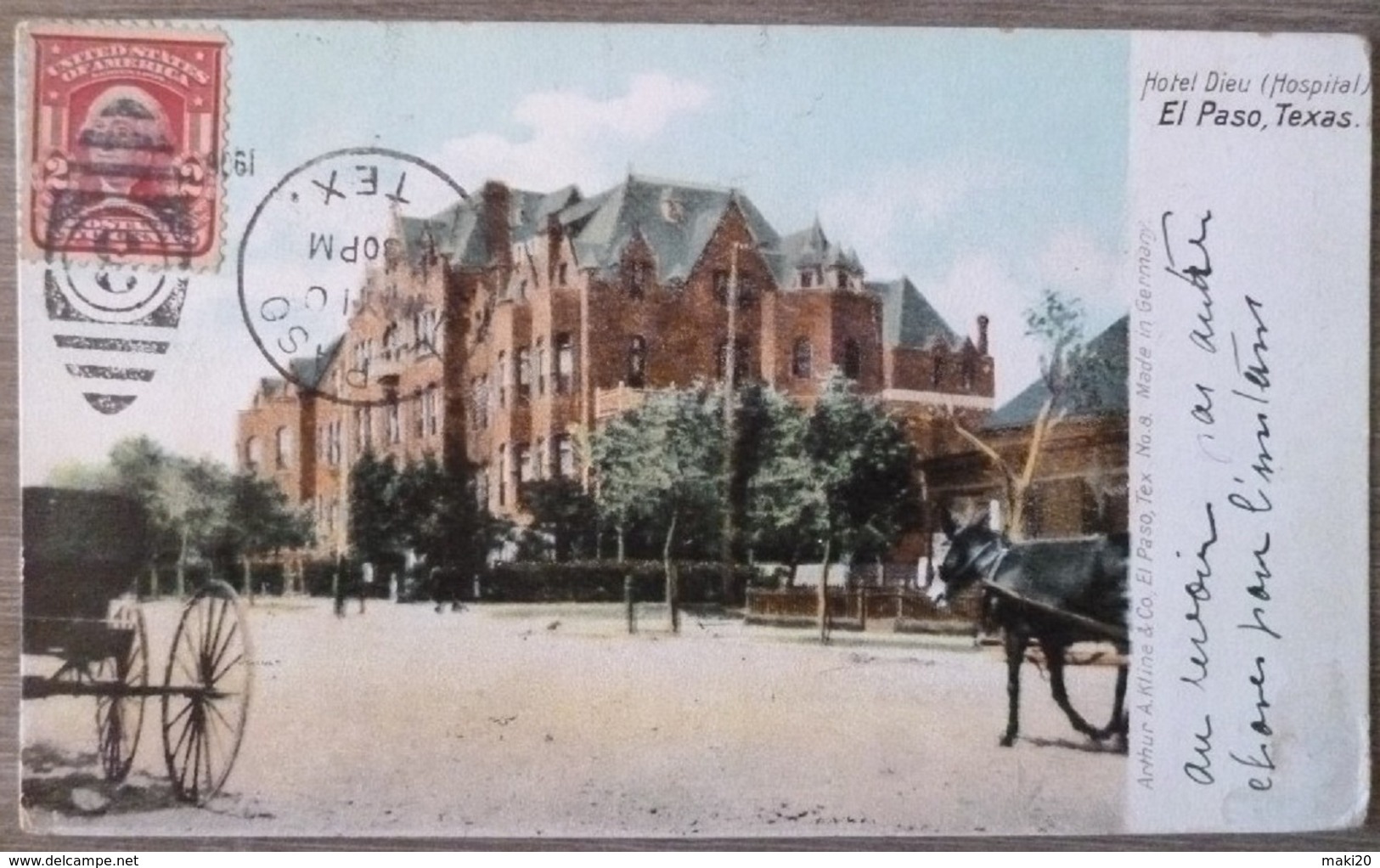 USA.TEXAS.EL PASO.HOTEL DIEU.CIRCULE 1910.BON ETAT. - El Paso