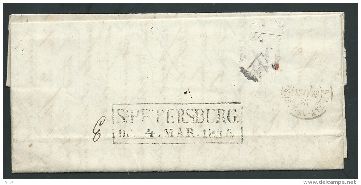 Lettre De Saint Pétersbourg écrite Pour  Bernay ( Eure ) En 1846  , Lac De 3 Pages -  Kub2507 - ...-1857 Prephilately