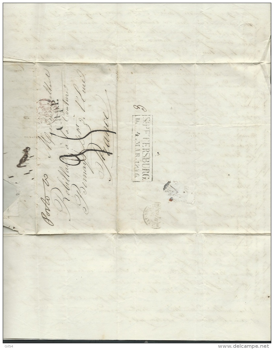 Lettre De Saint Pétersbourg écrite Pour  Bernay ( Eure ) En 1846  , Lac De 3 Pages -  Kub2507 - ...-1857 Préphilatélie