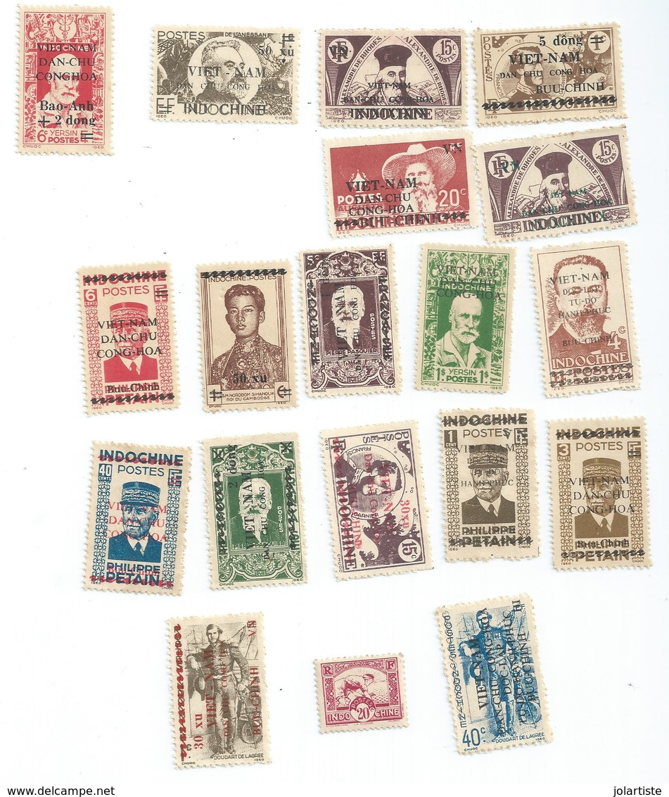 19 TIMBRES INDOCHINE VIET NAM POSTE  Neuf Avec Gomme N23 - Vietnam