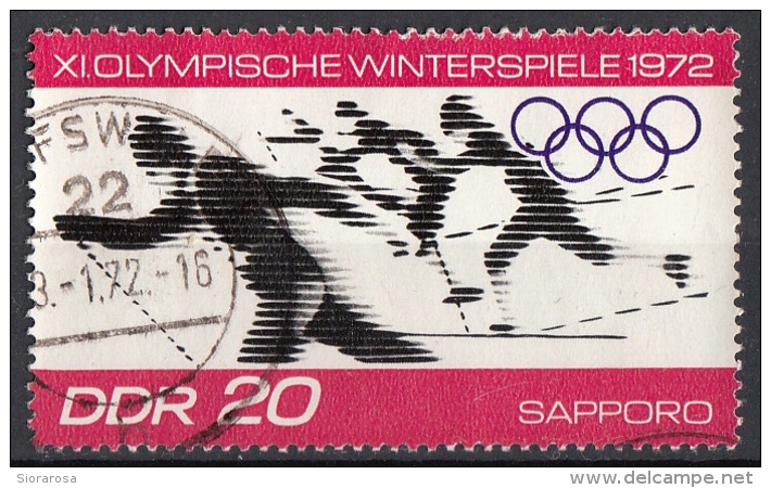 Germania Democratica 1971 Sc. 1346 Sapporo Olimpiadi Invernali -  Long&middot;distance Skiing DDR  Used - Winter 1972: Sapporo