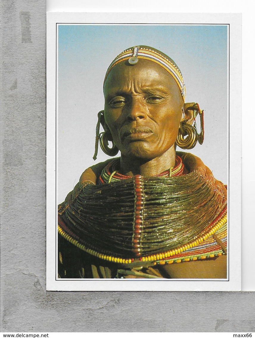 CARTOLINA NV DE AGOSTINI - KENYA - Donna Samburu In Costume Locale - Vedute Dal Mondo - 10 X 15 - Kenia