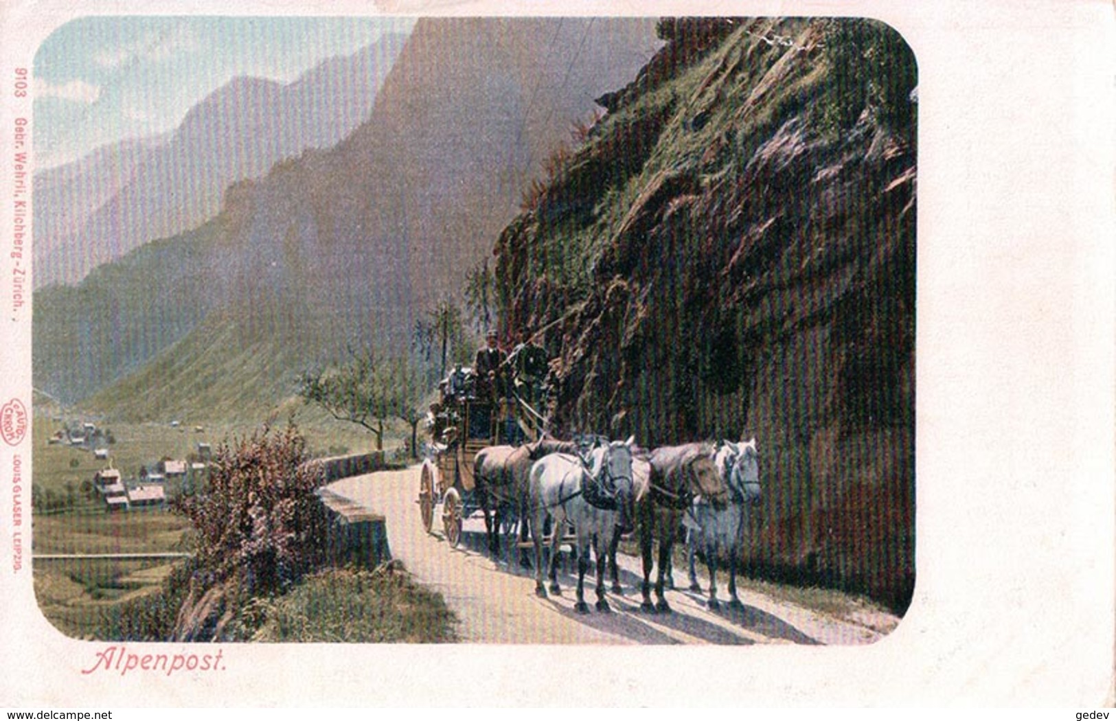 Alpenpost, Diligence,  Attelage De 5 Chevaux (9103) - Poste & Facteurs