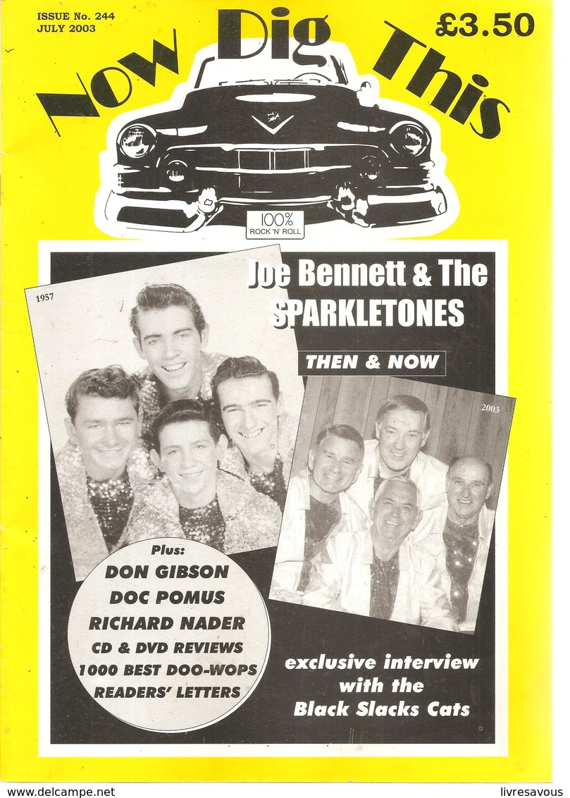 Now Dig This 100% Rock'n Roll  N°244 De JUILLET 2003 Joe Bennett & The SPARKLETONES - Divertissement