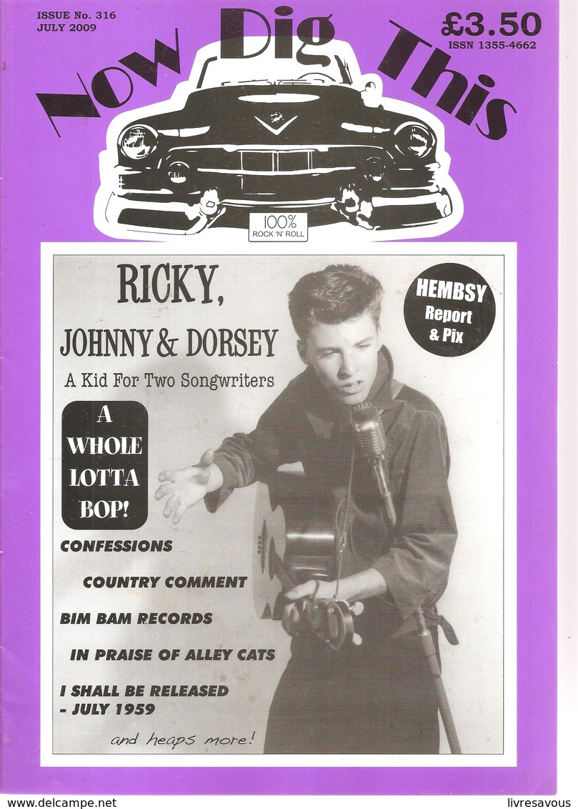 Now Dig This 100% Rock'n Roll  N°316 De JUILLET 2009  RICKY, JOHNNY & DORSEY - Divertissement