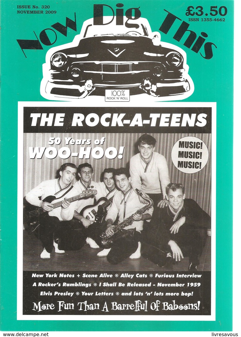 Now Dig This 100% Rock'n Roll  N°320 De Novembre 2009  THE ROCK A TEENS 50 Years Of WOO-HOO! - Entertainment