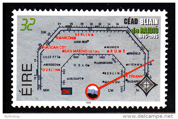 Ireland Used Scott #974 32p Radio Channel Dial - Radio Centenary - Joint Issue With Germany, Italy, Vatican, San Marino - Emissions Communes