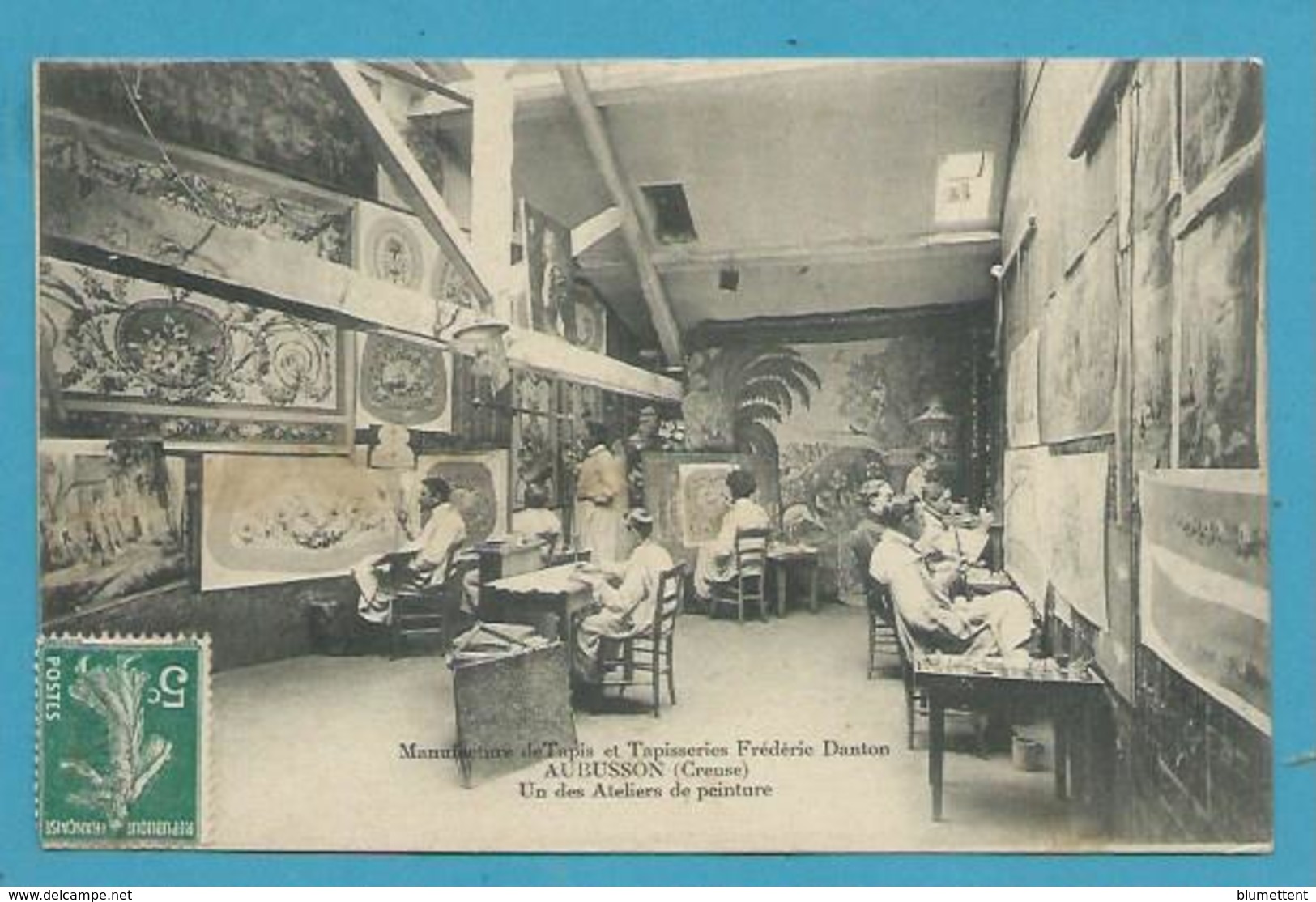 CPA Métier Ouvriers Atelier De Peinture Manufacture Frédéric Danton à AUBUSSON 23 - Aubusson