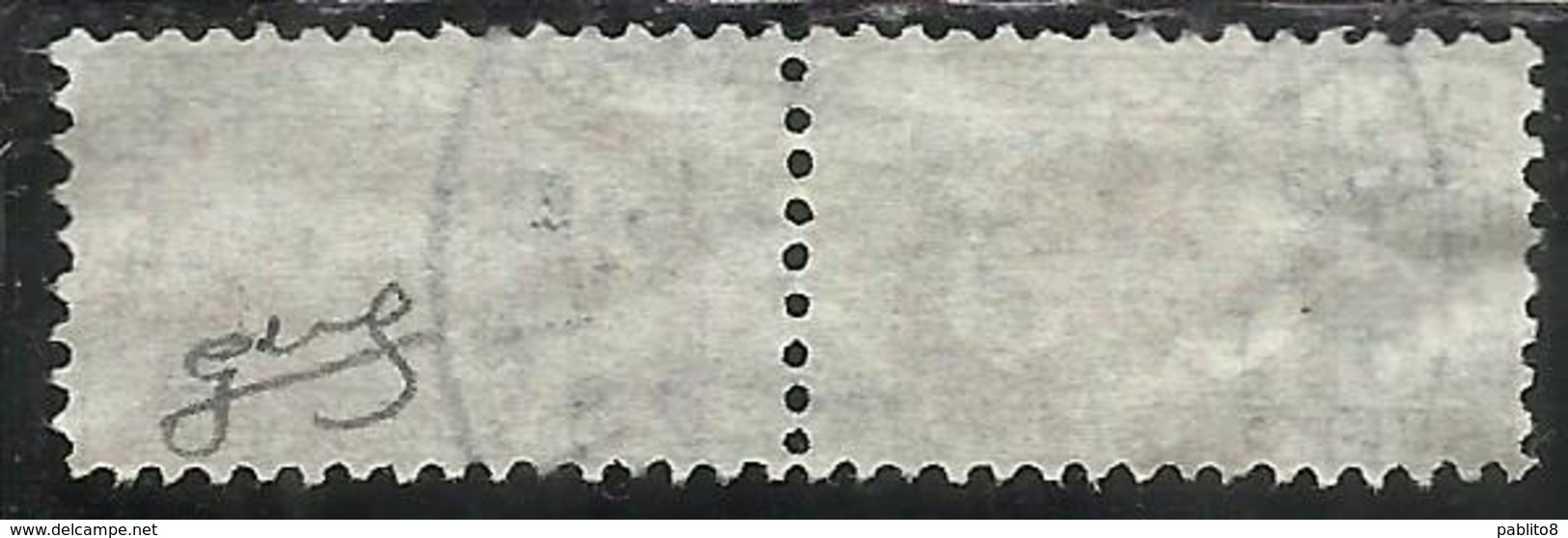 ITALY KINGDOM ITALIA REGNO 1945 LUOGOTENENZA PACCHI POSTALI SENZA FREGIO LIRE 20 USATO USED OBLITERE' FIRMATO SIGNED - Colis-postaux