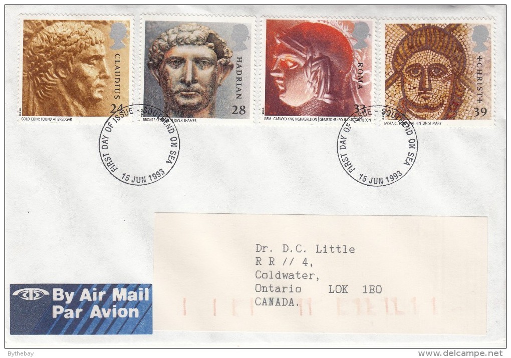 Great Britain FDC Scott #1502-#1505 Set Of 4 Roman Artifacts - 1991-2000 Em. Décimales