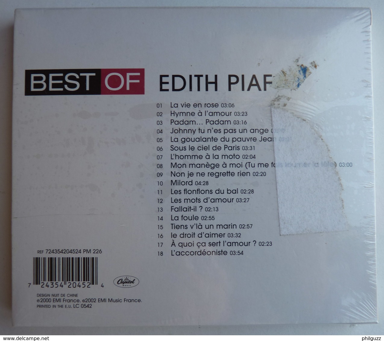 CD BEST OF EDITH PIAF ETERNELLE 2002 NEUF SOUS FILM - Compilations